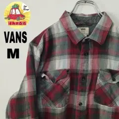 usa古着 VANS ネルシャツ　M グレー　レッド　オンブレチェック