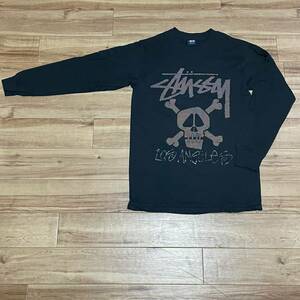 【S】 USA正規品 Stussy ステューシー Skull Bone スカルボーン 長袖Tシャツ ロンT ブラック 黒 ストリート 西海岸 カリフォルニア (69)