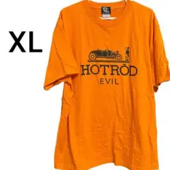 HOT ROD EVIL オレンジ Tシャツ XL バイカーTシャツ 車