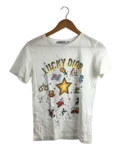 Christian Dior◆2022model/LUCKY DIOR/Tシャツ/XS/コットン/ホワイト/クリスチャンディオール