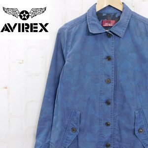 アヴィレックス AVIREX PX■コットンジャケット■M■青系■AVIREX　AUTHENTIC　ロングシャツジャケット　※2715390