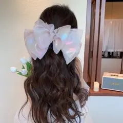 髪留め 大ぶり ホワイト ヘアクリップ 【大人気！】レディース ヘアアクセサリー