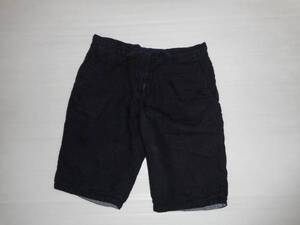 Basis Broek Belgium 　バーシスブルック 　 リネン　ショートパンツ　紺　　４４　　　（３E