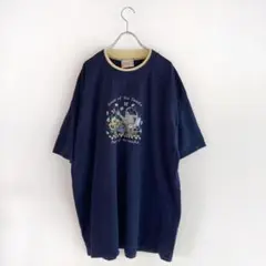 USA古着 花 風景柄 プリントTシャツ USA製