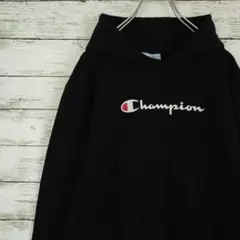 古着 Champion チャンピオン パーカー 定番 目付き プルオーバー 黒