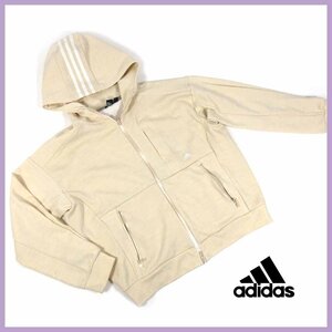 ▼△adidas(アディダス)◎フルジップフーディー◎OTサイズ◎きなり◎レディーススウェット◎パーカー