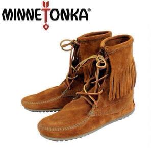 送料込み【MINNETONKAミネトンカ／未使用】Tramper Ankle Hi Boot アンクルハイブーツ／422／BROWN／US9 約25.5-26.0cm／NK000041