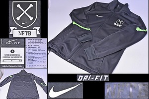 【NIKE ナイキ】★NFTB ドライフィットジャージ★FootBall サッカーライン★チャコールグレイ★サイズ：S★グリーンボーンデザイン★