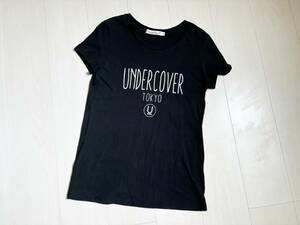 美品 UNDERCOVER アンダーカバー TOKYO トウキョウ ロゴ プリント Tシャツ カットソー 1 半袖 コットン 黒 ブラック JAPANESE LABEL △8