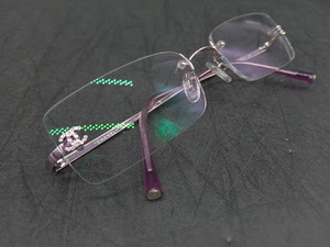 ▽ 【339】 希少 シャネル メガネ 2051-B / CHANEL アイウェア Eyewear レア 眼鏡 スクエア リムレス ツーポイント ココマーク パープル