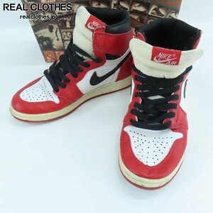 【観賞用】NIKE/ナイキ AIR JORDAN1 HIGH CHICAGO/エアジョーダン1 ハイ シカゴ 94年復刻 130207-101/24.5 /060