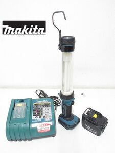 S3765M makita マキタ 充電式蛍光灯 ML144 バッテリ BL1430 急速充電器 DC18RA 3点セット 中古動作品 現状品