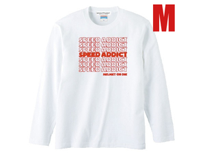 SPEED ADDICT… L/S T-shirt WHITE M/長袖tシャツロンteeビンテージハーレーチョッパーバイク50s60s70s80s90s古着アメカジオールドスクール