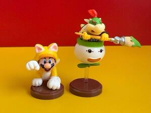 数2 チョコエッグ スーパーマリオ3Dワールド　クッパJr ネコマリオ 2種セット ミニフィギュア 