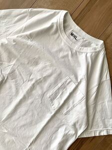 MHL. MARGARET HOWELL マーガレットハウエル ポケ Tシャツ XL ホワイト