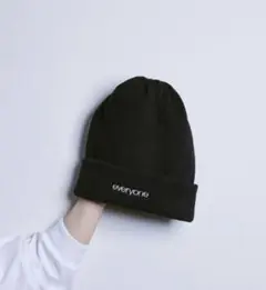 everyone cotton logo beanie (BLACK)