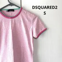 DSQUARED2レデースTシャツ　ダメージ　ピンク　Sサイズ　ダメージ加工