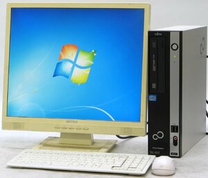 富士通 ESPRIMO D551/F FMVDK2F0E1 ■ 19インチ 液晶セット ■ i3-3220/DVDマルチ/省スペース/Windows7 デスクトップ