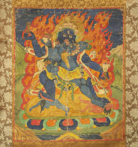 17世紀 大威德金刚唐卡 立軸 仏画 曼荼羅 仏教美術 仏像 中国 古美術