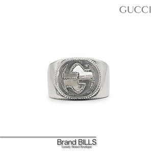 美品 GUCCI グッチ インターロッキングG リング 指輪 479229 Ag925 シルバー 17号 GG ワイド アクセサリー