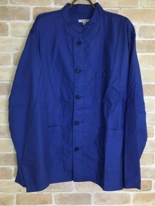 USA製 Engineered Garments ガーメンツ ノーカラージャケット CHARCOAL チャコール シャツジャケ ポケット ブルー系 M 33838049■