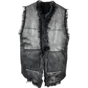 ANN DEMEULEMEESTER (アン ドゥムルメステール) Reconstruct Design Fur Vest (black)