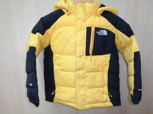 e490◆THE NORTH FACE HYVENT 550 Fill Power ダウンジャケット◆ザ・ノースフェイス ボーイズ 110サイズ 黒 黄色 着脱式フード 6A