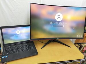 FG825-20240918-01 AOC C32G2E/11 31.5インチ液晶モニター 本体+電源コード+接続コード 3点セット 動作可能 2021年製