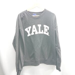 ◇ ⊇ yale University イエールユニバーシティ コットン系 長袖 トレーナー サイズL グレー レディース E