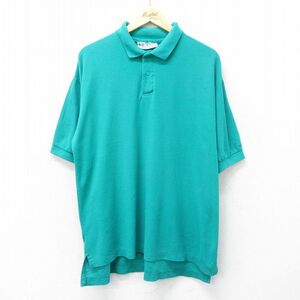 XL/古着 リーバイス Levis 半袖 ブランド ポロ シャツ メンズ 90s ワンポイントロゴ 青緑 24aug08 中古 トップス