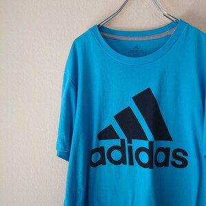 adidas ロゴTシャツ　アディダス　パフォーマンスロゴ　水色　/Y1651