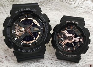 恋人達のペアウオッチ G-SHOCK BABY-G ペア腕時計 カシオ 2本セット gショック ベビーg GA-110RG-1AJF BA-110XRG-1AJF ラッピング無料