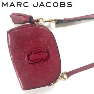 【送料無料】MARC JACOBS マークジェイコブス　ショルダーバッグ　シャッター　レッド　ミニバッグ　ボルドー　赤　レザー　本革　カバン