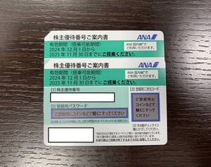 ANA株主優待券 2枚 有効期限：2025年11月30日迄 グリーン コード通知可