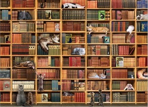 80216 1000ピース ジグソーパズル 米国輸入●CH●猫の図書館 The Cat Library ペット・動物 ねこ