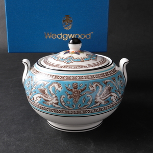 ◆◇WEDGWOOD ウェッジウッド フロレンティーンターコイズ シュガーボックス シュガーポット 砂糖入れ 西洋磁器 食器◇◆