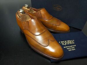 美品 クロケット&ジョーンズ 6.5D CROCKETT&JONES ハンドグレード「WIMPOLE」ショートサイドゴア 箱付 8652