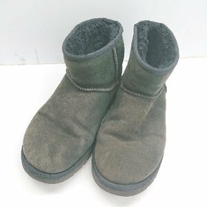 ■ UGG Australia ショート丈 ムートンブーツ サイズ24.0 ブラック カーキ レディース E