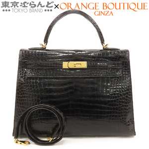 101751694 エルメス HERMES ケリー 32 外縫 2WAY ハンドバッグ □D刻印 黒 ブラック ゴールド金具 ポロサス ショルダーバッグ レディース