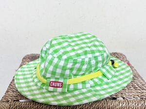 4-14 未使用 CHUMS チャムス TG HAT TG ハット 帽子 CH05-1032 グリーン ギンガム チェック /キャンプ アウトドア フェス ②