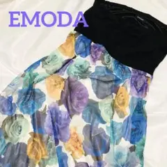 EMODA エモダ　マキシ丈ワンピース　花柄　バラ