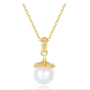 Gold 証明書付き、【18K Gold Pendant】、女性用ウォーターパールネックレス、au750、最初の入札者様は開始価格で購入可能 aa