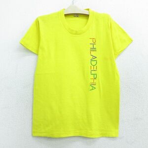 【50%OFF】古着 半袖 ビンテージ Tシャツ キッズ ボーイズ 子供服 80s フィラデルフィア クルーネック 黄 イエロー 22jun22 5OF