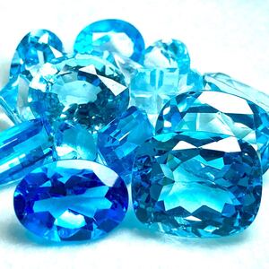 1円〜!!◆天然ブルートパーズおまとめ101ct◆j 約20.2g ルース 裸石 宝石 ジュエリー jewelry blue topaz w4ま3