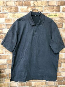 UNIQLO ユニクロ +J ジルサンダー メンズ 鹿の子 半袖ポロシャツ 大きいサイズ XL ダークグレー コットン