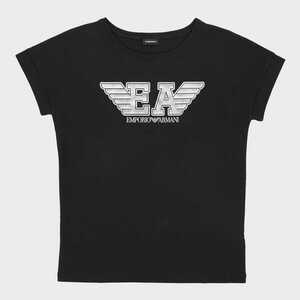 EMPORIO ARMANI エンポリオ アルマーニ LOGO MANIA ロゴ マニア クルーネック Tシャツ レディース 54125540 ブラック S