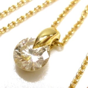 J◇K18 エレガント！1粒ダイヤ 0.3ct ネックレス イエローゴールド 18金 ダイヤモンド スライドアジャスター付 K18YG Yellow Gold necklace