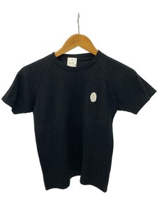 ISSEY MIYAKE◆Tシャツ/M/ポリエステル/ブラック/IM02JK909