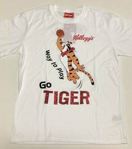 ケロッグ kelloggs◆トニータイガーTシャツ ◆TONY　THE　TIGER◆LLサイズ◆白◇長期保管・デッドストック・未着用◇タグ付き