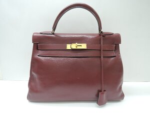 エルメス HERMES ケリー32 内縫い ルージュアッシュ ハンドバッグ 〇S刻印 中古 Bランク BRB・バッグ・財布